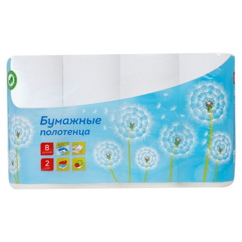Полотенца бумажные OfficeClean, 2-слойные, 12 м/рул., тиснение, белые, 8 рул/упак Полотенца бумажные OfficeClean, 2-слойные, 12 м/рул., тиснение, белые, 8 рул/упак