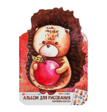 Альбом для рисования ЗХК "Цветик" "Ёжик" с наклейками, 32 л., А4, на скрепке