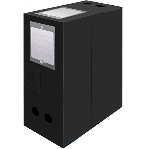 Архивный короб Бюрократ, вырубная застежка, 330x100x245 мм, 800 мкм, пластик, черная