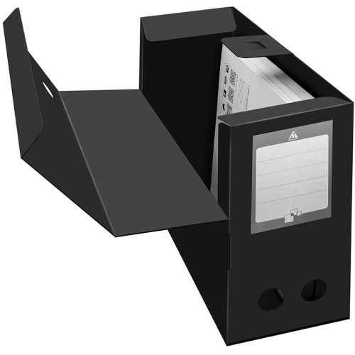 Архивный короб Бюрократ, вырубная застежка, 330x100x245 мм, 800 мкм, пластик, черная