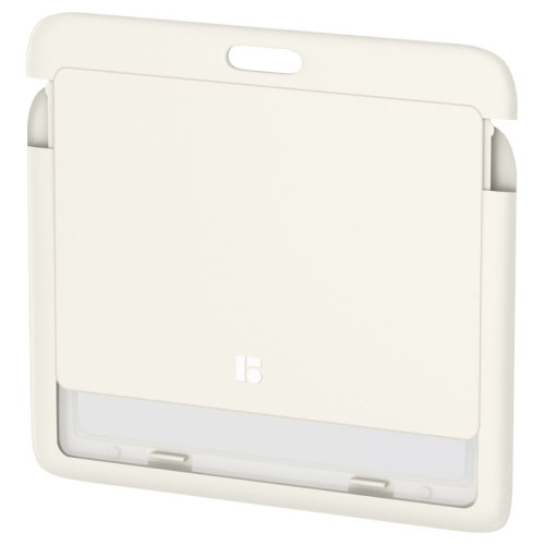 Бейдж горизонтальный Berlingo "ID 200", 85х55 мм, светло-серый, без держателя, крышка-слайдер