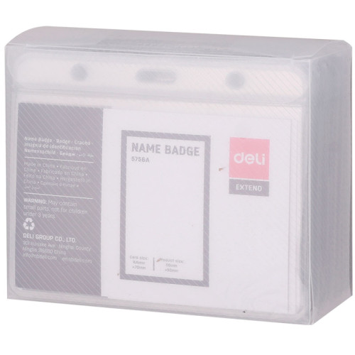 Бейдж горизонтальный DELI, 115x93мм (105x70 мм)