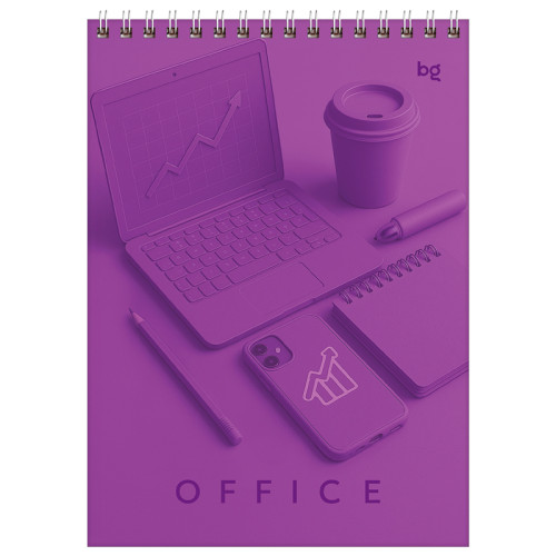 Блокнот  BG "Моноколор. Офис" на спирали, А5, 60 листов в клетку