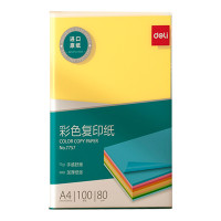 Бумага цветная Deli Intensive, А4, 80 г/кв.м., 100 л., желтая