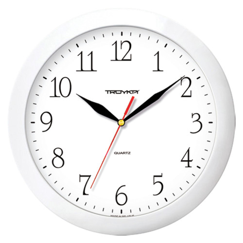 Часы настенные Troyka, круглые, 29х29х3,5, белая рамка