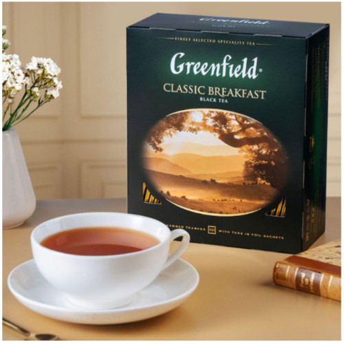 Чай Greenfield Classic Breakfast черный, 100 пакетиков