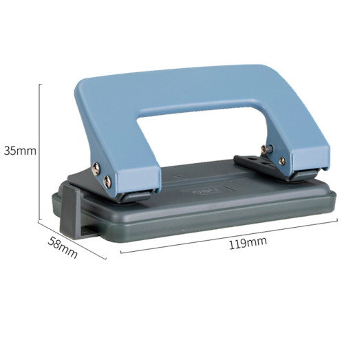 Дырокол DELI до 10 листов, металлический корпус, с линейкой