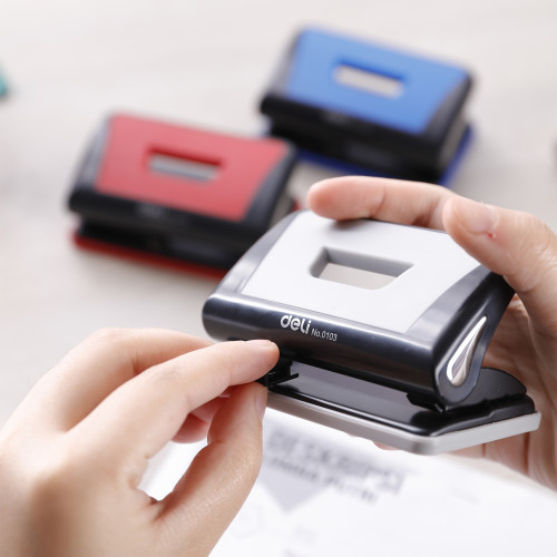 Дырокол DELI до 10 листов, пластиковый корпус, ассорти