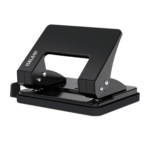 Дырокол i Select до 20 листов, металлический корпус, черный