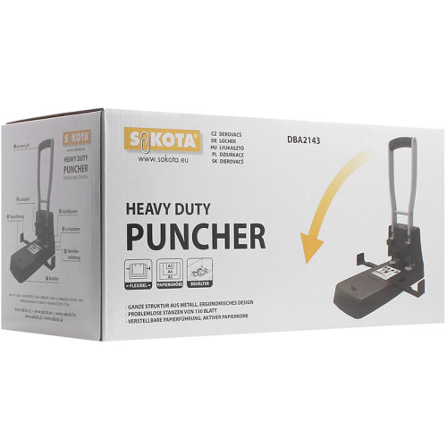 Дырокол "78150", до 150 листов, металлический корпус, черный