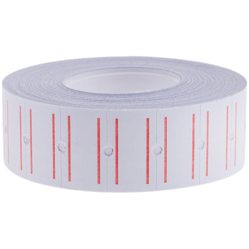 Этикет-ценник, OfficeSpace, 21х12мм, белый с красной полосой, 1000 штук в рулоне