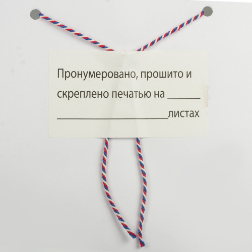 Этикетка самоклеящаяся  BRAUBERG "Пронумеровано, прошито и скреплено", 74х40 мм, 500 штук