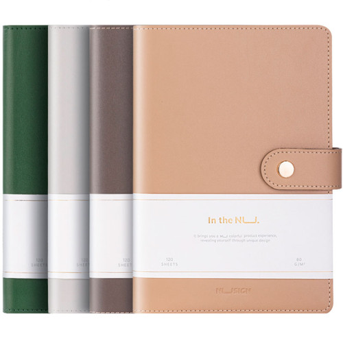 Ежедневник недатированный Deli А5, 240 страниц, кожзам, на кнопке, ассорти