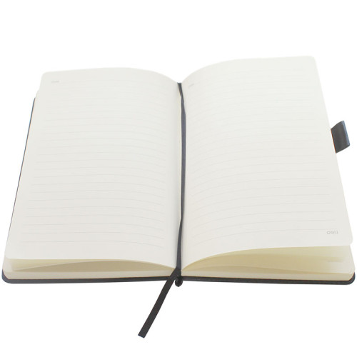 Ежедневник недатированный Deli А5, 360 страниц, кожзам,  черный