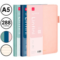 Ежедневник недатированный DELI "Linfini", А5, 144 листа, в линейку, ассорти