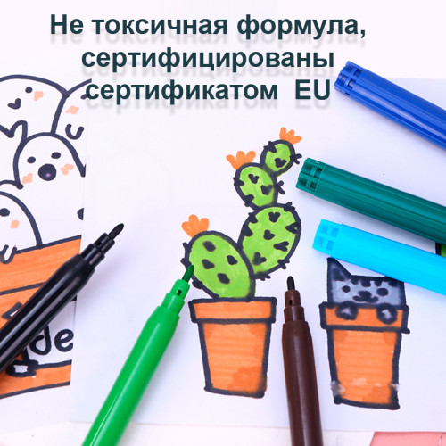 Фломастеры Deli "ColoRun", 18 цветов, картон