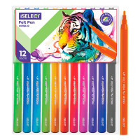 Фломастеры i Select, 12 цветов, PVC упаковка, европодвес