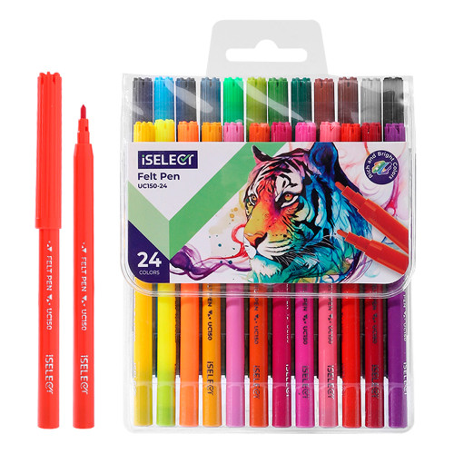 Фломастеры i Select, 24 цвета, PVC упаковка, европодвес