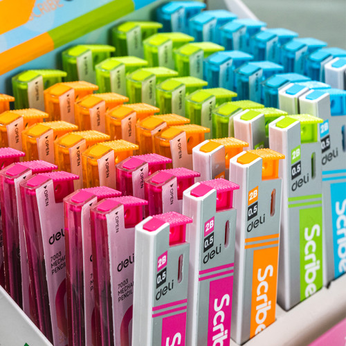 Грифели DELI для механических карандашей, 0,5 мм, 2В