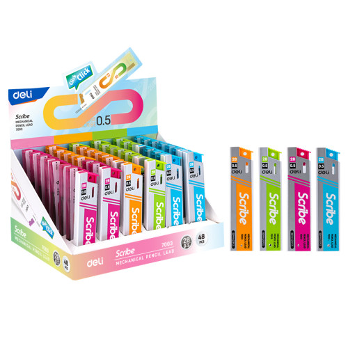 Грифели DELI для механических карандашей, 0,5 мм, 2В