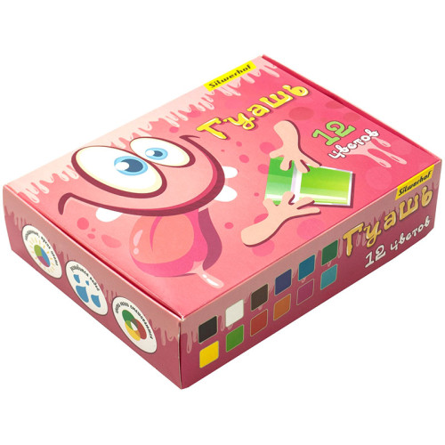 Гуашь Silwerhof "Монстрики", 12 цветов, 20 мл, картон