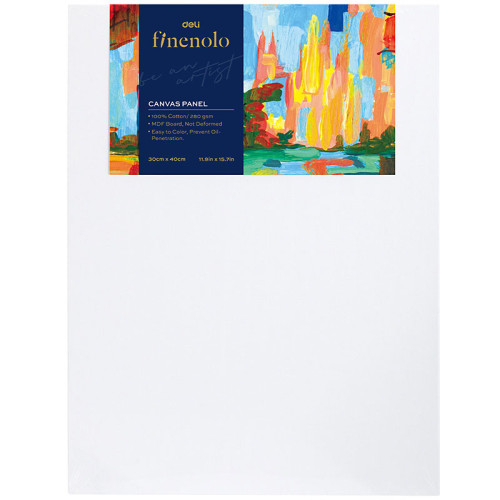 Холст на картоне DELI "Finenolo", 30х40 см, 280 г/м2, среднее зерно, хлопок