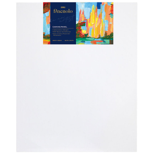 Холст на картоне DELI "Finenolo", 40х50 см, 280 г/м2, среднее зерно, хлопок