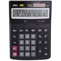 Калькулятор настольный DELI "1507" 12 разрядный, 168х123х30 мм, черный