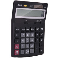 Калькулятор настольный DELI "1507" 12 разрядный, 168х123х30 мм, черный