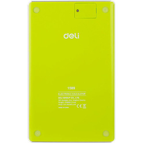 Калькулятор настольный DELI "1589" 12 разрядный, 166х104х15  мм, зеленый