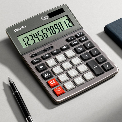 Калькулятор настольный DELI "1671A" 12 разрядный, 183х135х38 мм, темно-серый