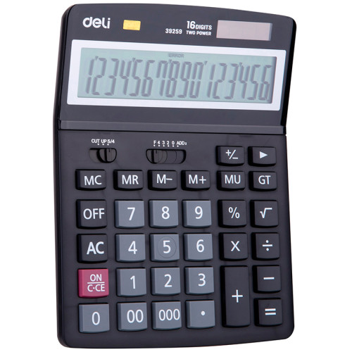 Калькулятор настольный DELI "39259" 16 разрядный, 195х148х45 мм черный