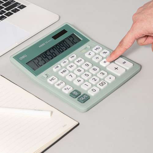 Калькулятор настольный DELI "М888" 12 разрядный, 202х159х31 мм, зеленый