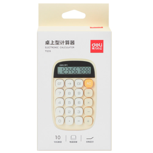 Калькулятор настольный DELI "TE35" 10 разрядный, 151х91х35 мм, желтый