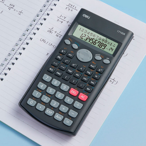 Калькулятор научный DELI "1710", 10+2 разряда, 240 функций, 162х84х19 мм, темно-серый