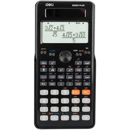 Калькулятор научный DELI "ED82ES", 10+2 разрядов, 252 функции, 173,2х83х17,6 мм, черный
