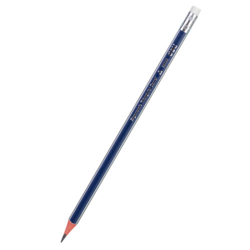 Карандаш DELI, НВ, трехгранный корпус, дерево, с ластиком, ассорти