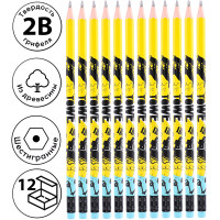 Карандаш DELI "Arti Graff", 2В, шестигранный корпус, дерево, с ластиком, ассорти