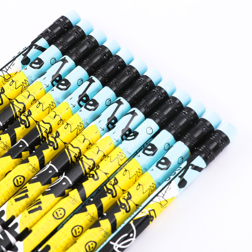 Карандаш DELI "Arti Graff", 2В, шестигранный корпус, дерево, с ластиком, ассорти