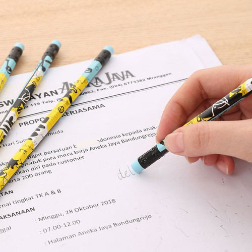 Карандаш DELI "Arti Graff", 2В, шестигранный корпус, дерево, с ластиком, ассорти