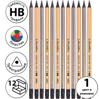 Карандаш DELI "EnoVation", НВ, трехгранный корпус, пластик, с ластиком, ассорти