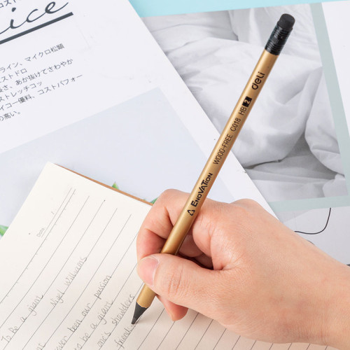 Карандаш DELI "EnoVation", НВ, трехгранный корпус, пластик, с ластиком, ассорти