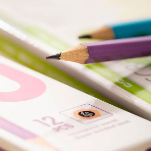 Карандаш DELI "Scribe" , 2В, шестигранный корпус, дерево, с ластиком, ассорти