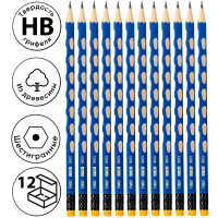 Карандаш DELI "U-Touch", НВ, шестигранный корпус, дерево, с ластиком, синий