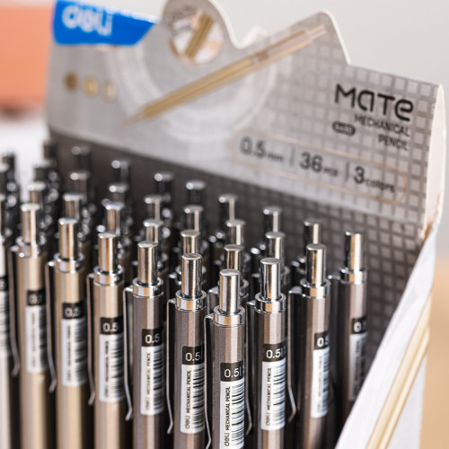 Карандаш механический DELI "ELITE", 0,5 мм, металлический корпус ассорти