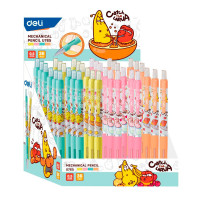 Карандаш механический DELI "Larva", 0,5 мм, с ластиком, ассорти