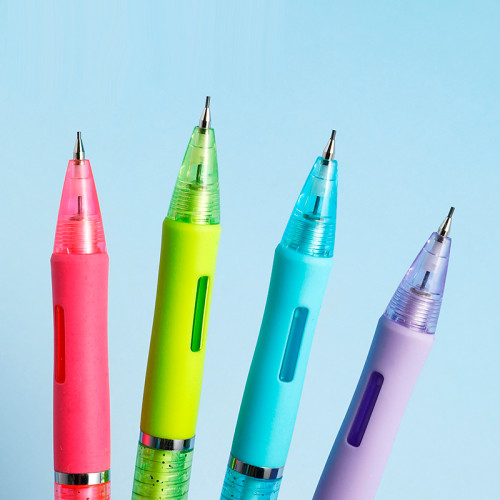 Карандаш механический DELI "Neonup", 0,5 мм, круглый корпус с ластиком, ассорти