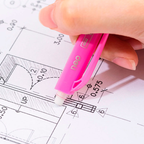 Карандаш механический DELI "Scribe", 0,7 мм, трехгранный корпус с ластиком, ассорти