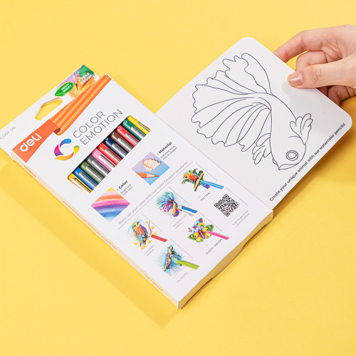 Карандаши акварельные Deli "Color Emotion", 12 цветов, дерево, картон