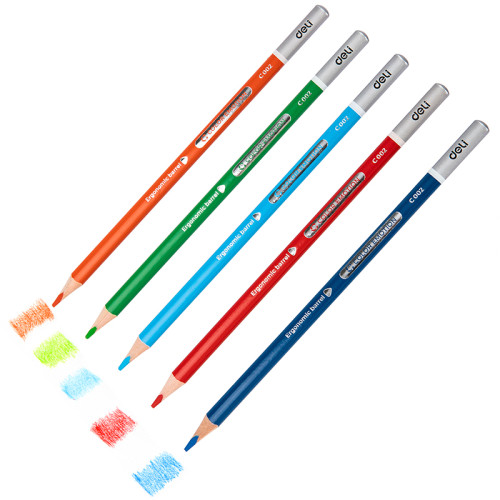 Карандаши цветные Deli "Color Emotion", 12 цветов, дерево, метал. пенал